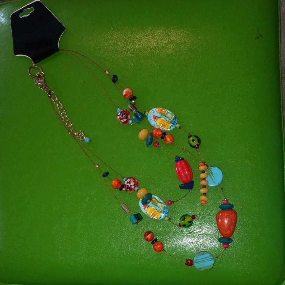 Vibrant Multicolor Necklace by Source Unknown